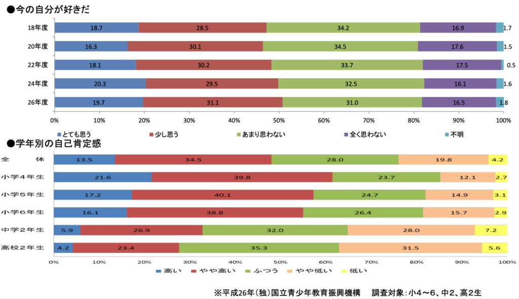 国が行った自己肯定感の調査結果