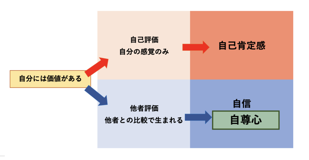 自己肯定感と自尊心の違いの図解2