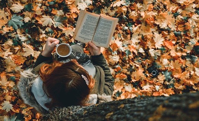 本を読んでる女性